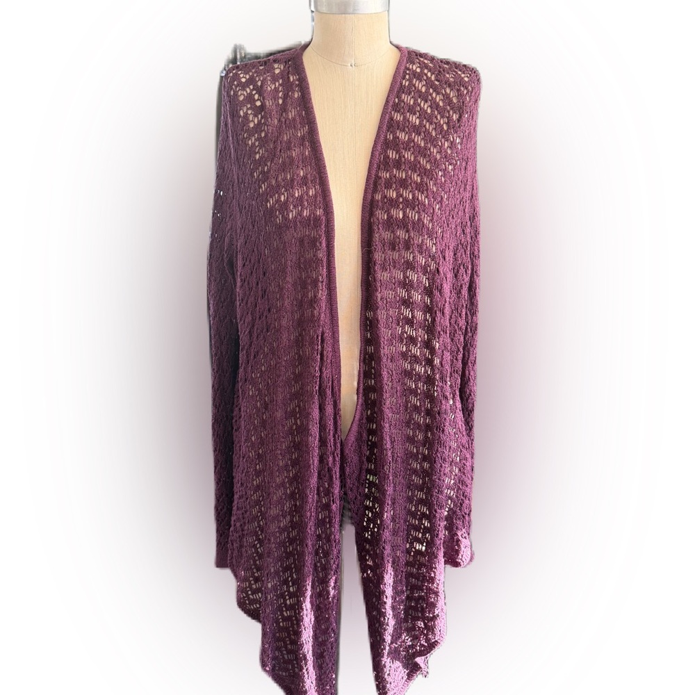 American Eagle Outfitters Plum Open Front Knit Cardigan. Size XL